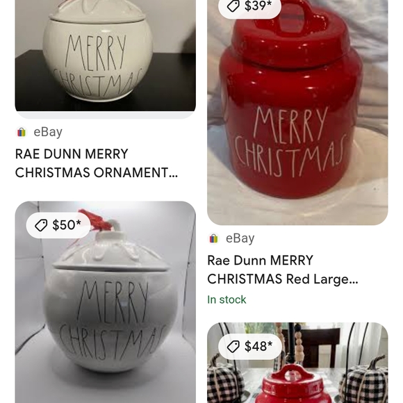 Amazon.com: Rae Dunn Christmas Ornaments - Set of 4 Red and  Rae Dunn Red and White Snowflake Ornament